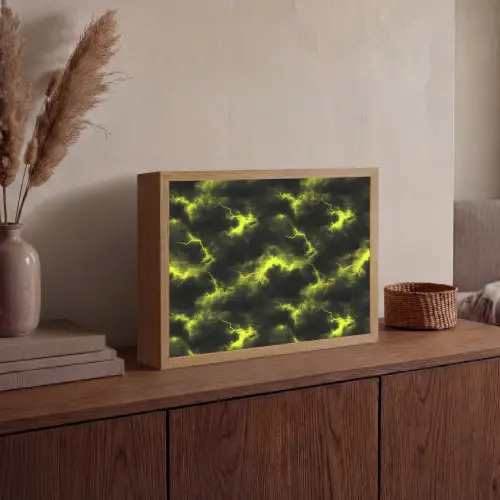 Geel - Storm - Wolken Light Box met batterij (Wandlamp) middel 907 -sfeer2