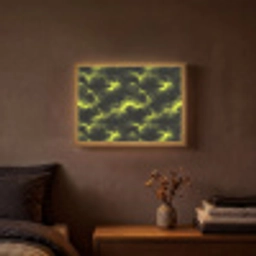 Geel - Storm - Wolken Light Box met batterij (Wandlamp) middel 907 -sfeer4
