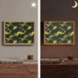 Geel - Storm - Wolken Light Box met batterij (Wandlamp) middel 907 -sfeer3