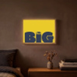 Geel - Think big - Grafisch Light Box met batterij (Wandlamp) middel -sfeer4