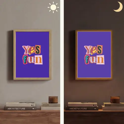 Yes fun - Kleurrijk - Collage-stijl Light Box met batterij (Wandlamp) middel -sfeer3