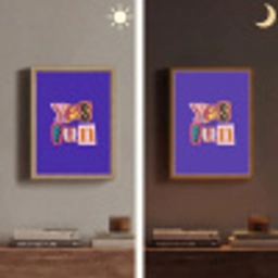 Yes fun - Kleurrijk - Collage-stijl Light Box met batterij (Wandlamp) middel -sfeer3