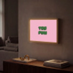 Yes fun - Groen - Roze Light Box met batterij (Wandlamp) middel -sfeer1