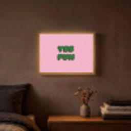 Yes fun - Groen - Roze Light Box met batterij (Wandlamp) middel -sfeer4