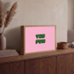 Yes fun - Groen - Roze Light Box met batterij (Wandlamp) middel -sfeer2
