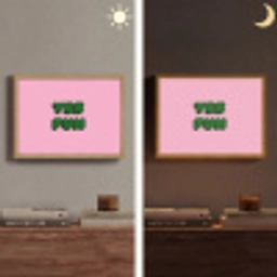 Yes fun - Groen - Roze Light Box met batterij (Wandlamp) middel -sfeer3