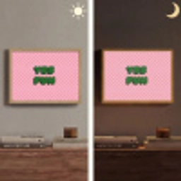 Yes fun - Groen - Roze - Stippen Light Box met batterij (Wandlamp) middel -sfeer3