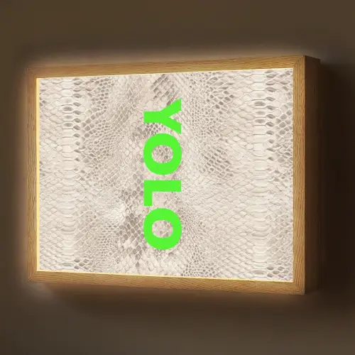 YOLO - Groen - Neon - Slangenprnt Light Box met batterij (Wandlamp) middel -z3d_website