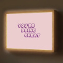 You're doing great - Roze - Bubble letters Light Box met batterij (Wandlamp) middel -z3d_website