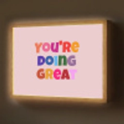 You're doing great - Roze - Kleurrijk Light Box met batterij (Wandlamp) middel -z3d_website