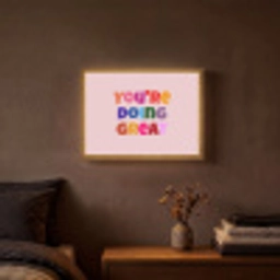 You're doing great - Roze - Kleurrijk Light Box met batterij (Wandlamp) middel -sfeer4