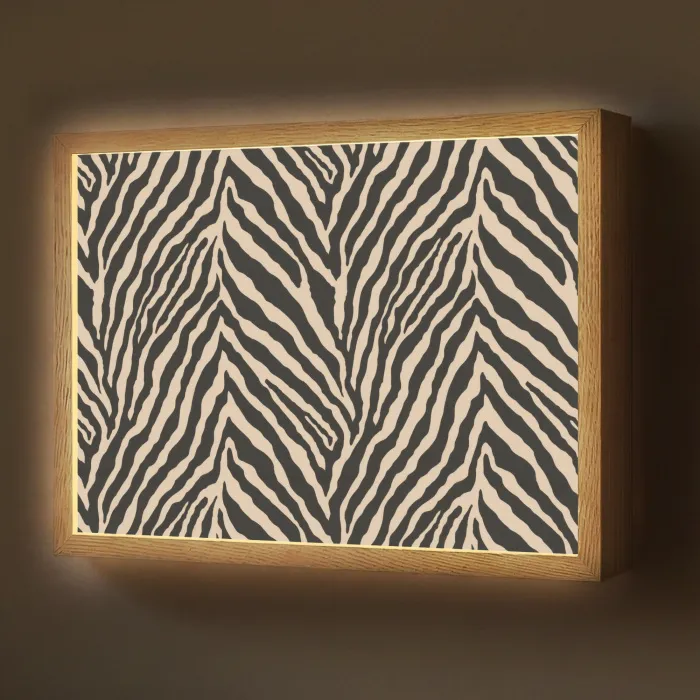 Zebra - Klassiek - Zwart Light Box met batterij (Wandlamp) middel 907 -z3d_website