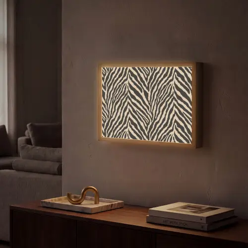 Zebra - Klassiek - Zwart Light Box met batterij (Wandlamp) middel 907 -sfeer1
