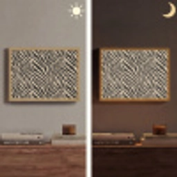 Zebra - Klassiek - Zwart Light Box met batterij (Wandlamp) middel 907 -sfeer3