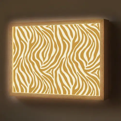 Zebra - Klassiek - Oker - Geel Light Box met batterij (Wandlamp) middel 907 -z3d_website