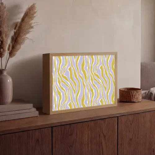 Zebra - Modern - Meerkleurig Light Box met batterij (Wandlamp) middel 907 -sfeer2