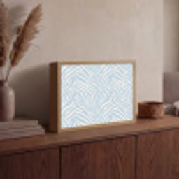 Zebra - Motief - Blauw - Wit Light Box met batterij (Wandlamp) middel 907 -sfeer2