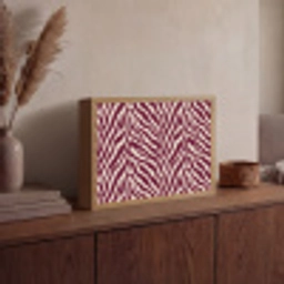 Zebra - Motief - Bordeaux - Rood Light Box met batterij (Wandlamp) middel 907 -sfeer2