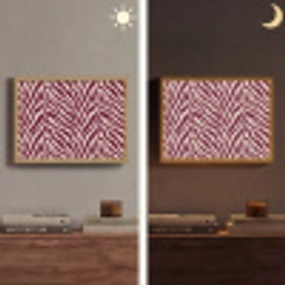 Zebra - Motief - Bordeaux - Rood Light Box met batterij (Wandlamp) middel 907 -sfeer3