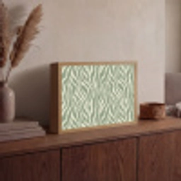 Zebra - Motief - Groen Light Box met batterij (Wandlamp) middel 907 -sfeer2