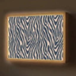 Zebra - Patroon - Blauw - Beige Light Box met batterij (Wandlamp) middel 907 -z3d_website