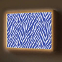Zebra - Patroon - Kobalt - Blauw Light Box met batterij (Wandlamp) middel 907 -z3d_website