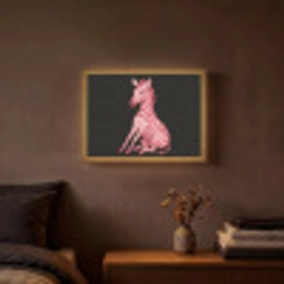 Zebra - Roze - Gestreept Light Box met batterij (Wandlamp) middel -sfeer4