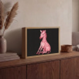 Zebra - Roze - Gestreept Light Box met batterij (Wandlamp) middel -sfeer2