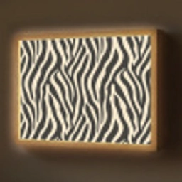 Zebra - Print - Klassiek - Zwart Light Box met batterij (Wandlamp) middel 907 -z3d_website