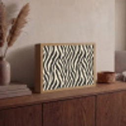 Zebra - Print - Klassiek - Zwart Light Box met batterij (Wandlamp) middel 907 -sfeer2