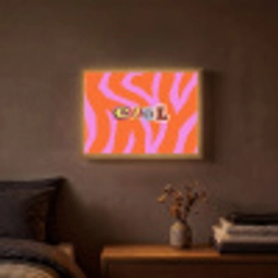 Zebraprint - Grafisch - COOL - Oranje Light Box met batterij (Wandlamp) middel -sfeer4