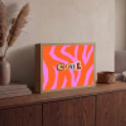 Zebraprint - Grafisch - COOL - Oranje Light Box met batterij (Wandlamp) middel -sfeer2
