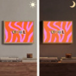 Zebraprint - Grafisch - COOL - Oranje Light Box met batterij (Wandlamp) middel -sfeer3