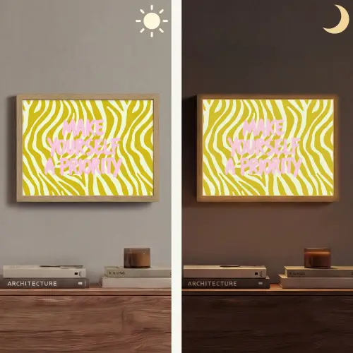 Zebraprint - Priority - Roze Light Box met batterij (Wandlamp) middel -sfeer3