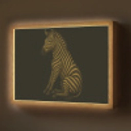 Zebra - Strepen - Goud Light Box met batterij (Wandlamp) middel -z3d_website