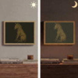 Zebra - Strepen - Goud Light Box met batterij (Wandlamp) middel -sfeer3