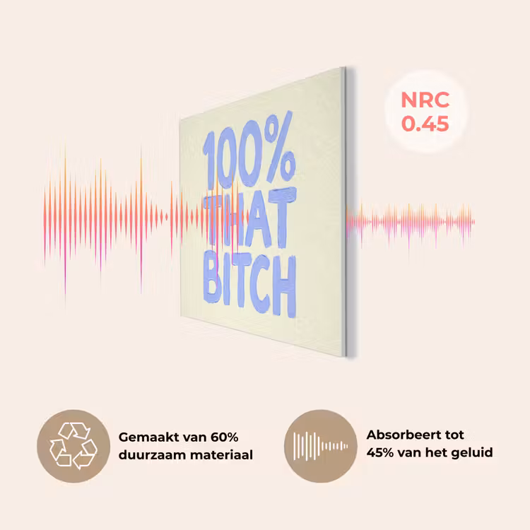 100% that bitch - Blauw - Wit PET vilt klein -USP_NL
