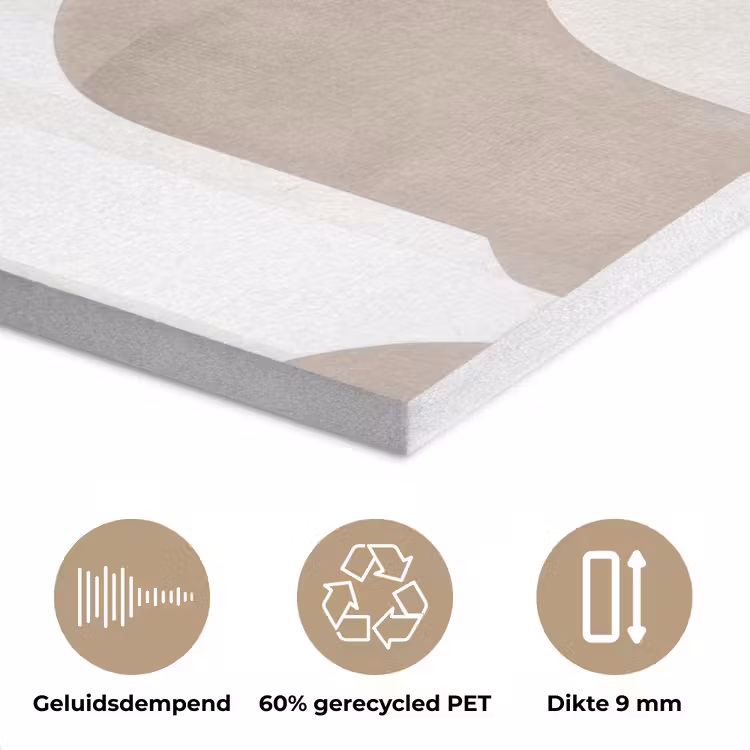 Abstracte bogen - Modern - Beige PET vilt klein -closeup_NL