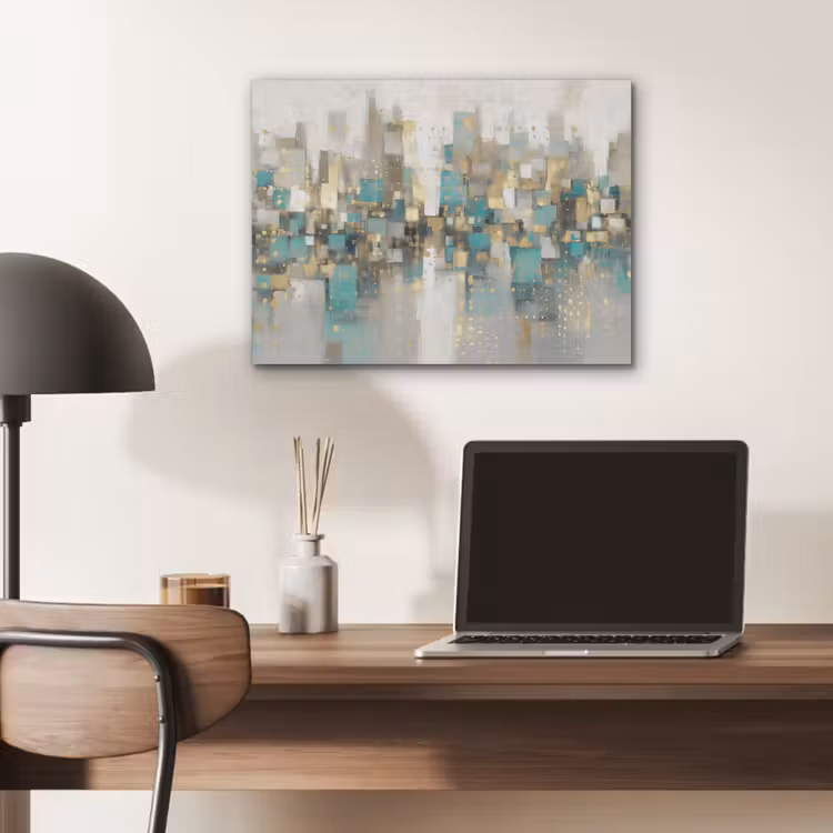 Abstract - Blokken - Goud - Skyline PET vilt klein -sfeer5