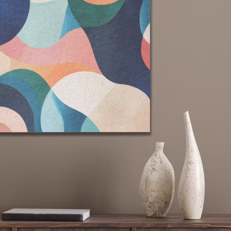 Abstract - Blauw - Roze PET vilt klein -sfeer6_closeup