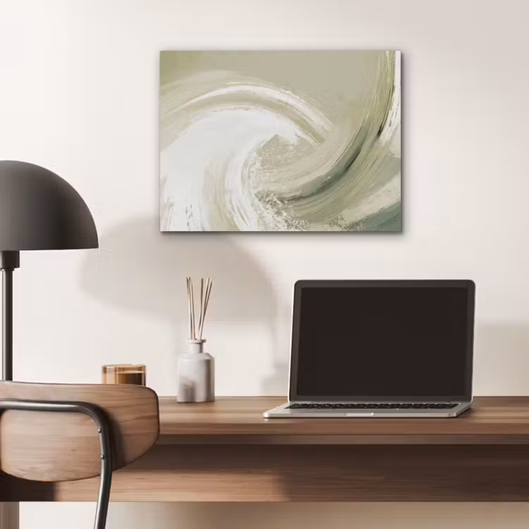 Abstract - Penseelstreken - Golven - Groen PET vilt klein -sfeer5