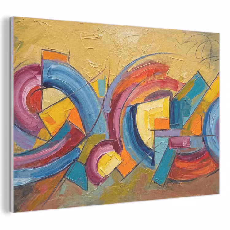 Abstract - Cirkels - Schilderij - Kleurrijk - Dynamisch PET vilt klein -3d