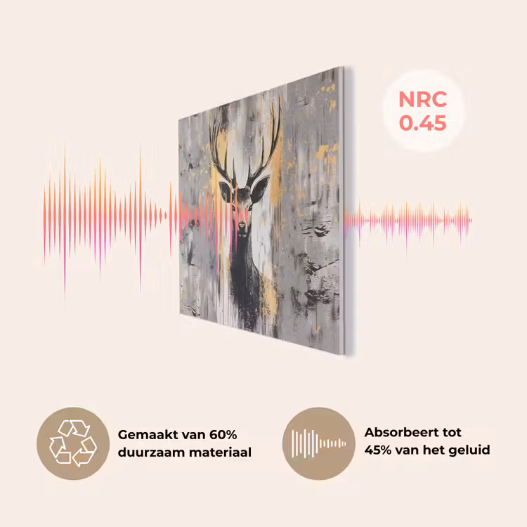 Abstract - Hert - Gewei - Goud PET vilt klein -USP_NL