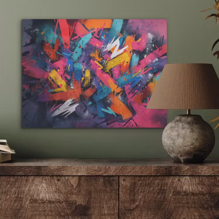 Abstract - Explosie - Neonkleuren PET vilt klein -sfeer2