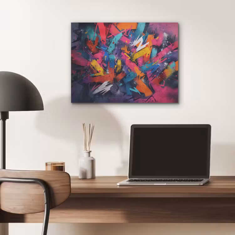 Abstract - Explosie - Neonkleuren PET vilt klein -sfeer5
