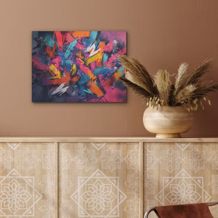 Abstract - Explosie - Neonkleuren PET vilt klein -sfeer4