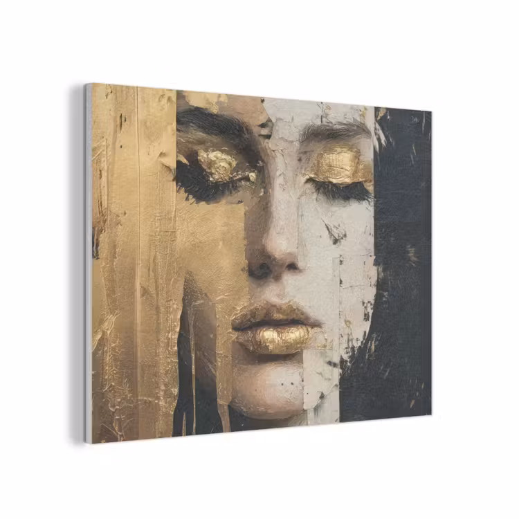 Abstract - Goud - Gezicht - Lippen PET vilt klein -3d