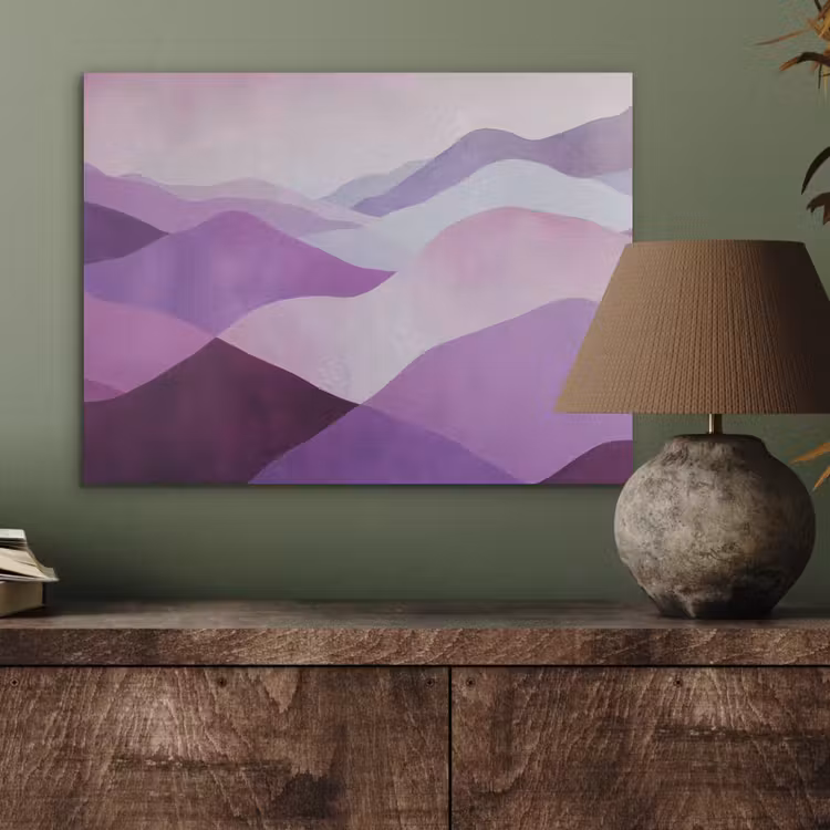 Abstract - Heuvels - Landschap - Paars PET vilt klein -sfeer2