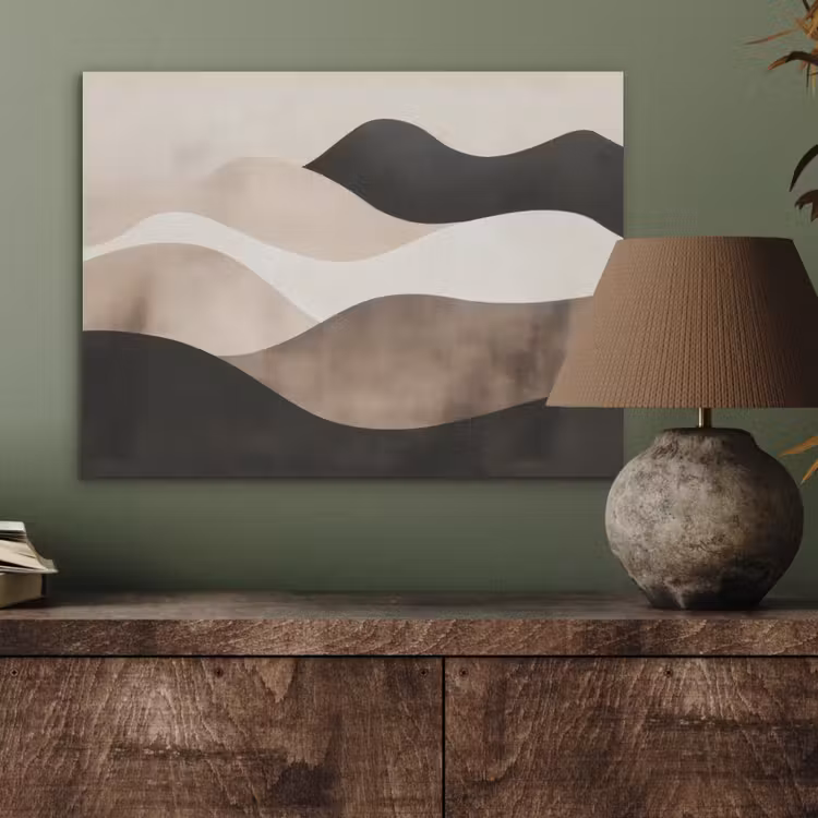 Abstract - Landschap - Golven - Crèmekleur PET vilt klein -sfeer2