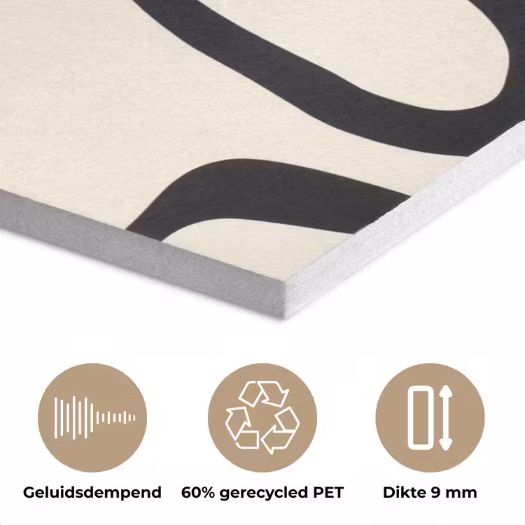 Abstract - Lijnen - Modern - Beige PET vilt klein -closeup_NL